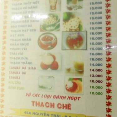 Thực đơn- Quán Ăn Thạch Chè - Nguyễn Trãi