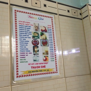 Thực đơn- Quán Ăn Thạch Chè - Nguyễn Trãi