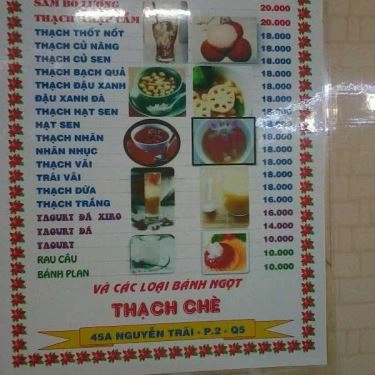 Thực đơn- Quán Ăn Thạch Chè - Nguyễn Trãi