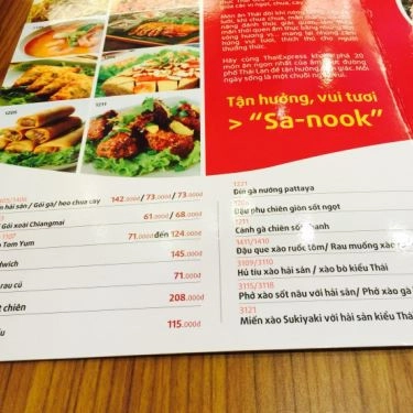 Thực đơn- Nhà Hàng ThaiExpress - Royal City