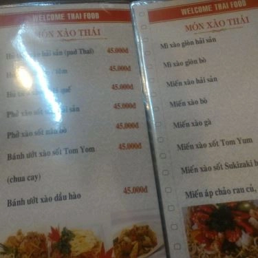 Thực đơn- Quán Ăn Thai Food