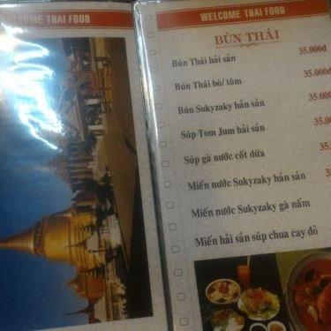 Thực đơn- Quán Ăn Thai Food
