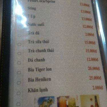 Thực đơn- Quán Ăn Thai Food