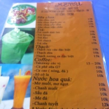 Thực đơn- Thái Hạnh - Huy Mai - Quán Ăn Vặt