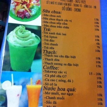 Thực đơn- Thái Hạnh - Huy Mai - Quán Ăn Vặt