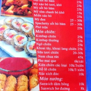 Thực đơn- Thái Hạnh - Huy Mai - Quán Ăn Vặt