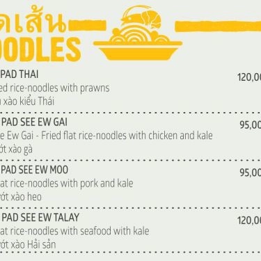 Thực đơn- Quán Ăn Thai Street - Ẩm Thực Thái