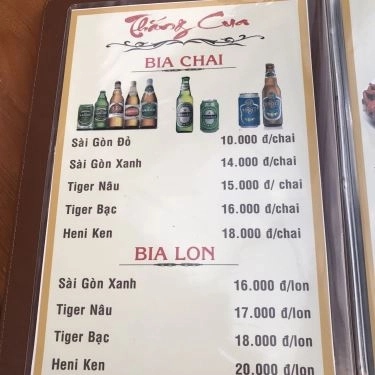 Thực đơn- Quán Ăn Thắng Cua