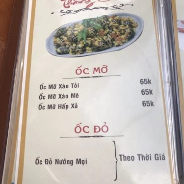 Thực đơn- Quán Ăn Thắng Cua