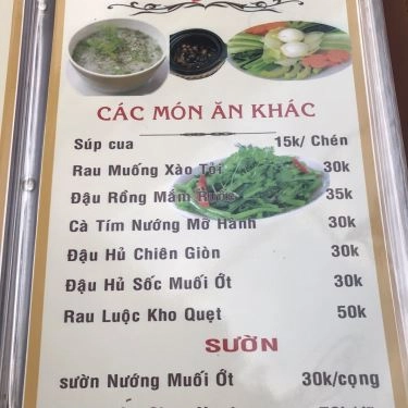 Thực đơn- Quán Ăn Thắng Cua