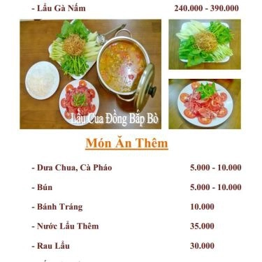 Thực đơn- Quán Ăn Thành Đạt Quán - Ẩm Thực Bắc
