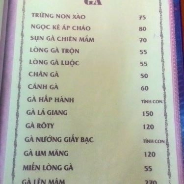 Thực đơn- Quán Ăn Thanh Hương - Ẩm Thực Việt Nam