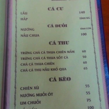 Thực đơn- Quán Ăn Thanh Hương - Ẩm Thực Việt Nam