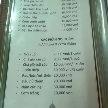 Thực đơn- Quán Ăn Thanh Phương - Món Chay