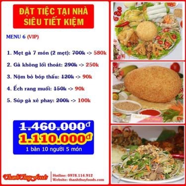 Thực đơn- Quán Ăn Thành Thúy Foods - Ẩm Thực Gà Ngon