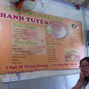 Thực đơn- Quán Ăn Thanh Tuyền - Chè Sài Gòn