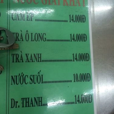 Thực đơn- Quán Ăn Thành Ý - Bún Chả Cá Quy Nhơn