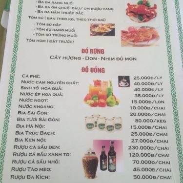 Thực đơn- Quán Ăn Thao - Lợn Quay & Gà Đồi