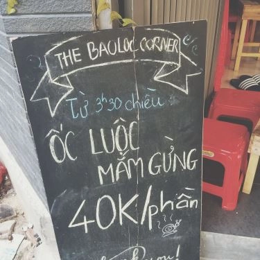 Thực đơn- Quán Ăn The Bao Loc Corner - Ốc Luộc Mắm Gừng