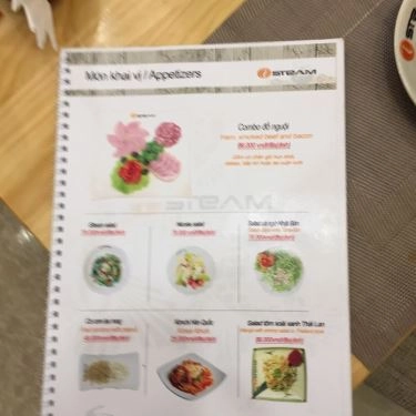 Thực đơn- Quán Ăn iSteam Restaurant - Các Món Hấp Việt Nam