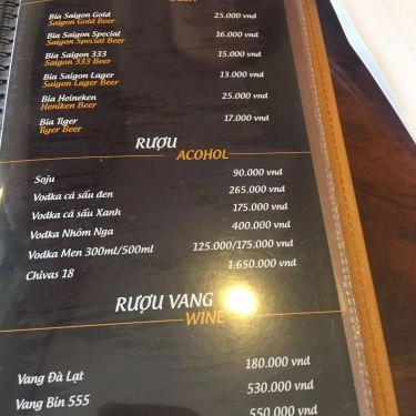 Thực đơn- Nhà Hàng Thiên Nga Restaurant - Bò Ngon & Tiệc Cưới