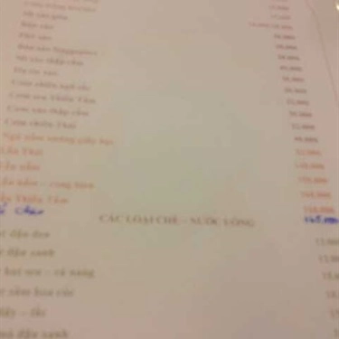 Thực đơn- Quán Ăn Thiền Tâm - Ẩm Thực Chay & Trà Đạo