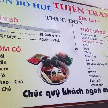 Thực đơn- Quán Ăn Thiên Trang - Bún Bò