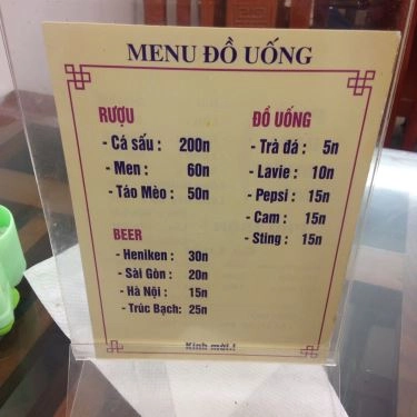 Thực đơn- Quán Ăn Thìn Béo - Phở Gà Ta