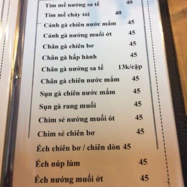 Thực đơn- Quán Ăn Thớt Gỗ Quán - Ung Văn Khiêm