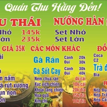 Thực đơn- Quán Ăn Thu Hằng Đến - Lẩu Thái Hải Sản