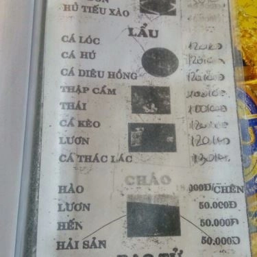 Thực đơn- Quán Ăn Thu Vân - Hải Sản Tươi Sống
