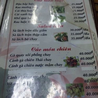 Thực đơn- Quán Ăn Thuận Đức - Các Món Chay