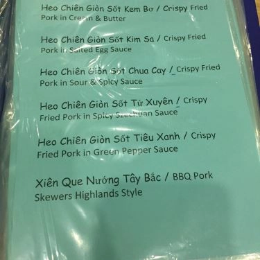 Thực đơn- Quán Ăn Thực Là Ngon - Đồ Nướng