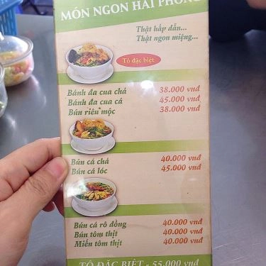 Thực đơn- Quán Ăn Thùy Linh - Bánh Đa Cua Hải Phòng