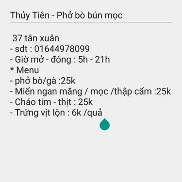 Tổng hợp- Quán Ăn Thủy Tiên - Phở Bò, Bún Mọc - Tân Xuân
