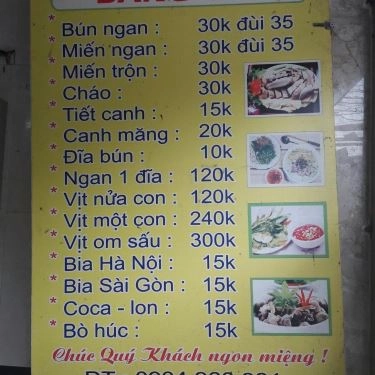 Thực đơn- Quán Ăn Thủy Vịt - Ngan Vịt Phố Cổ