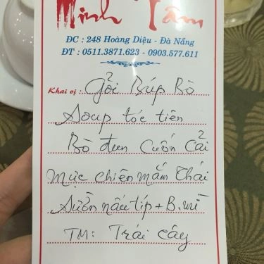 Thực đơn- Nhà Hàng Tiệc Cưới Minh Tâm