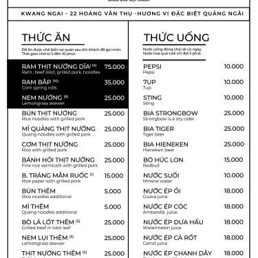 Tổng hợp- Quán Ăn Tiệm Ăn Kwang Ngai