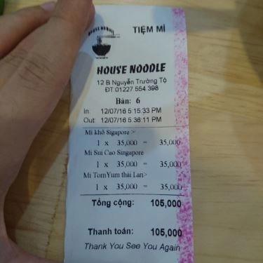 Thực đơn- Quán Ăn Tiệm Mì House Noodle