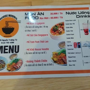Thực đơn- Quán Ăn Tiệm Mì House Noodle