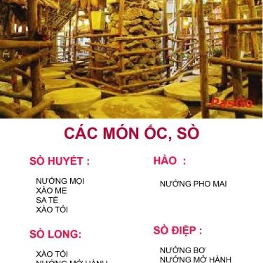 Thực đơn- Tiên Cảnh Quán - Quán Ăn Gia Đình