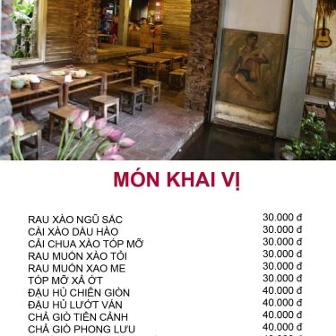 Thực đơn- Tiên Cảnh Quán - Quán Ăn Gia Đình