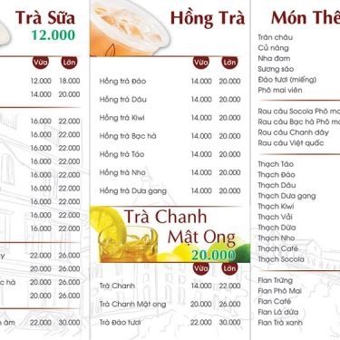 Thực đơn- Tiên Cảnh Quán - Quán Ăn Gia Đình