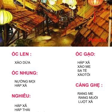Thực đơn- Tiên Cảnh Quán - Quán Ăn Gia Đình