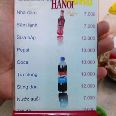 Thực đơn- Quán Ăn Bún Riêu Cua Đồng - Tiến Cua Quán