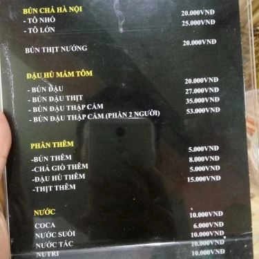 Thực đơn- Quán Ăn Tiến Hành Quán - Bún Đậu & Bún Chả Hà Nội