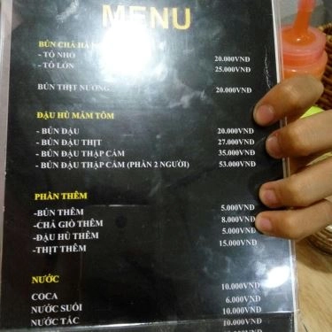 Thực đơn- Quán Ăn Tiến Hành Quán - Bún Đậu & Bún Chả Hà Nội
