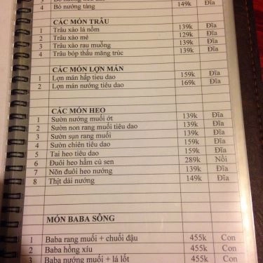 Thực đơn- Quán Ăn Tiêu Dao Quán - Ẩm Thực Đồng Quê