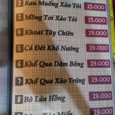 Thực đơn- Nhà Hàng Tim Restaurant - Các Món Nhậu