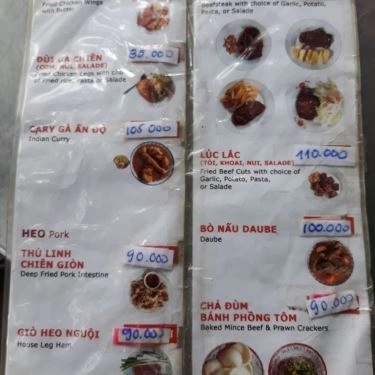Thực đơn- Quán Ăn Tín Hưng - Beefsteak